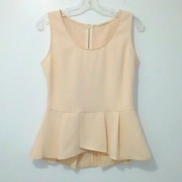 Sis Sis beige peplum sleeveless top - Picture 1 of 4